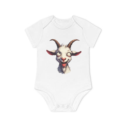 SnuggleNest Organic Baby Bodysuit (Short Sleeves) Goat