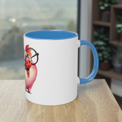 Harmony Two-Tone Coffee Mug: Sip in Style, Revel in Comfort - Pig