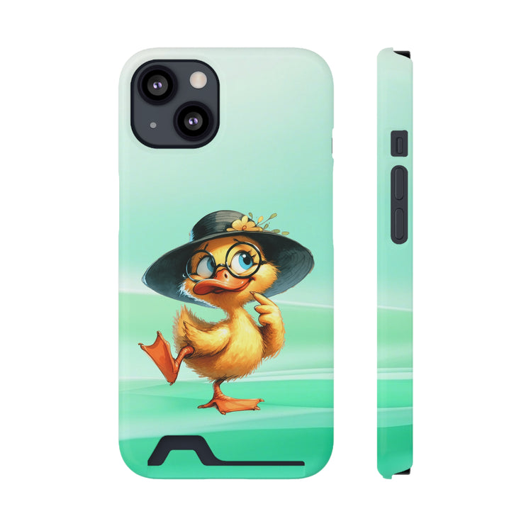 EnchantGuard Phone Case with Card Holder: Style Meets Functionality - Duck