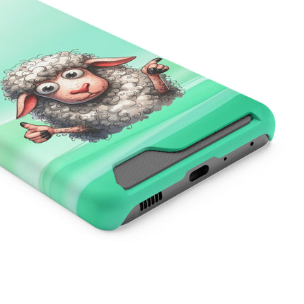 EnchantGuard Phone Case with Card Holder: Style Meets Functionality - Sheep