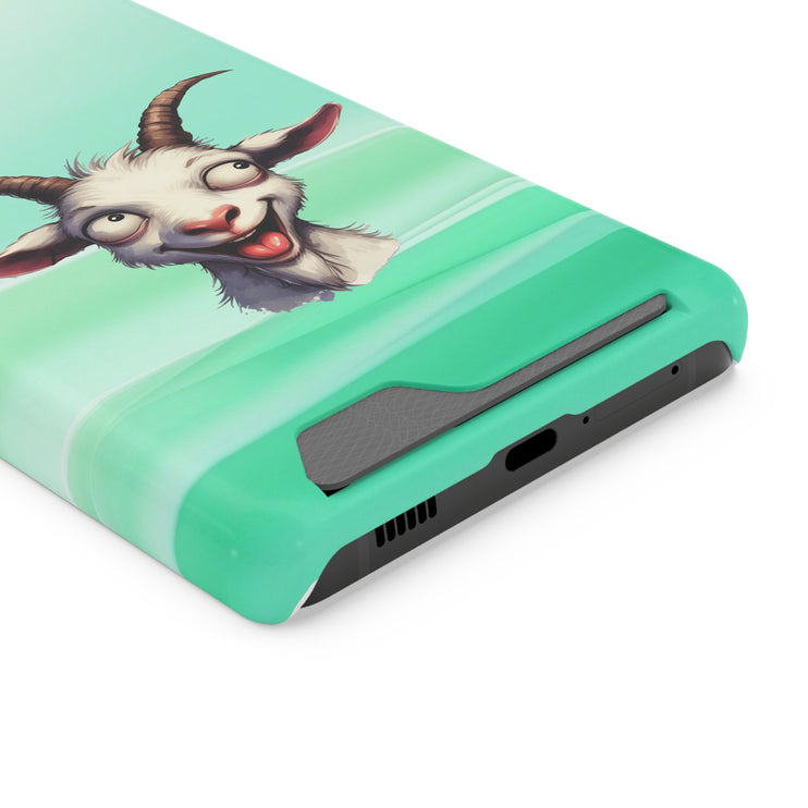 EnchantGuard Phone Case with Card Holder: Style Meets Functionality - Goat