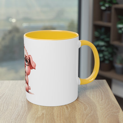 Harmony Two-Tone Coffee Mug: Sip in Style, Revel in Comfort - Pig