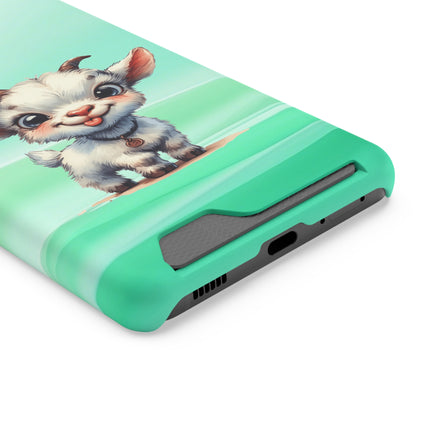 EnchantGuard Phone Case with Card Holder: Style Meets Functionality - Goat