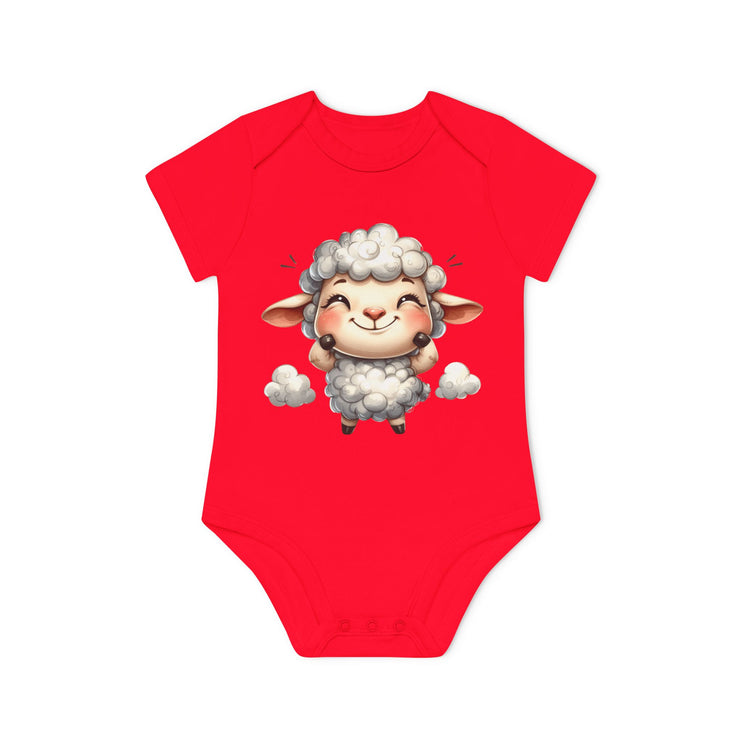 SnuggleNest Organic Baby Bodysuit (Short Sleeves) Sheep