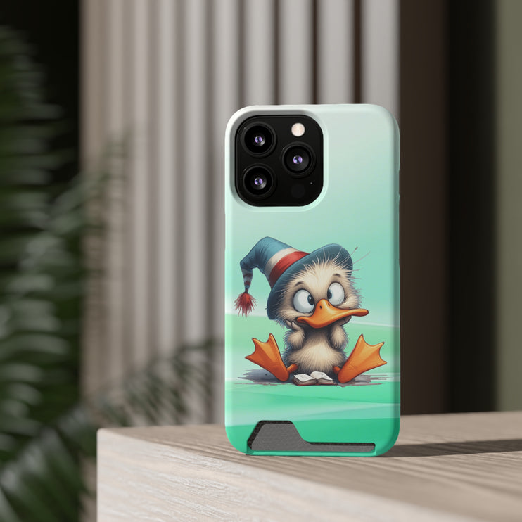 EnchantGuard Phone Case with Card Holder: Style Meets Functionality - Duck