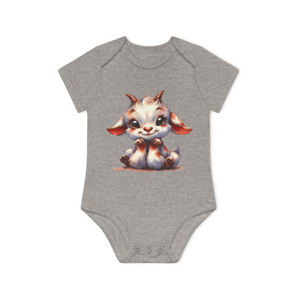 SnuggleNest Organic Baby Bodysuit (Short Sleeves) Goat