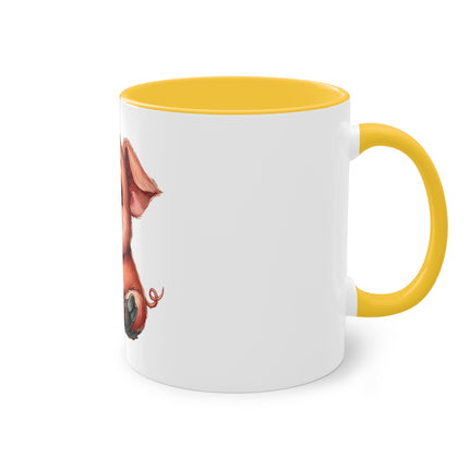 Harmony Two-Tone Coffee Mug: Sip in Style, Revel in Comfort - Pig