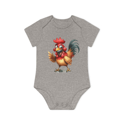 SnuggleNest Organic Baby Bodysuit (Short Sleeves) Rooster