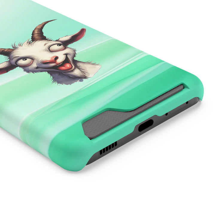 EnchantGuard Phone Case with Card Holder: Style Meets Functionality - Goat