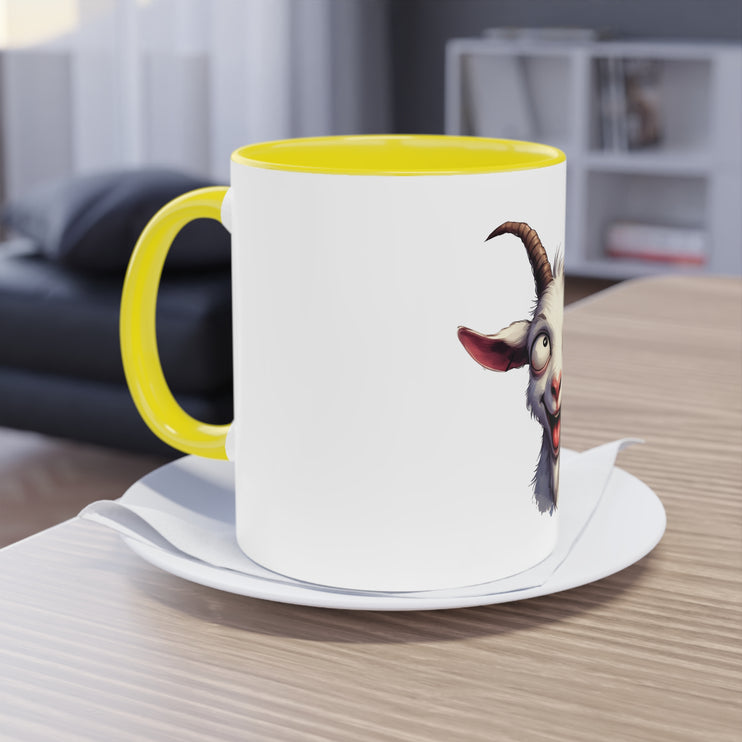 Harmony Two-Tone Coffee Mug: Sip in Style, Revel in Comfort - Goat