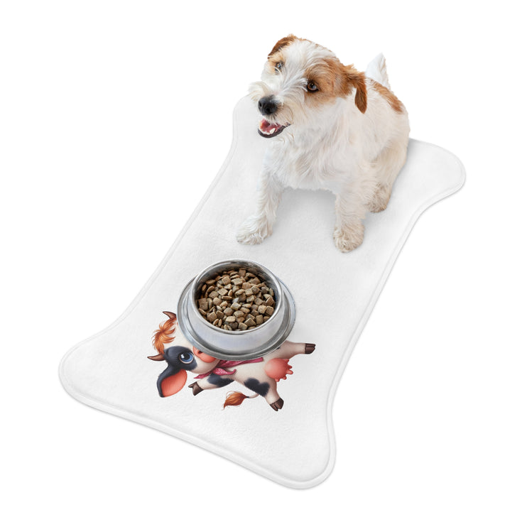 CharmPaws Pet Feeding Mats: Keep Mealtime Mess-Free & Stylish! - Cow