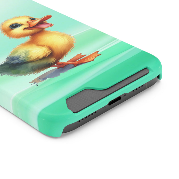 EnchantGuard Phone Case with Card Holder: Style Meets Functionality - Duck