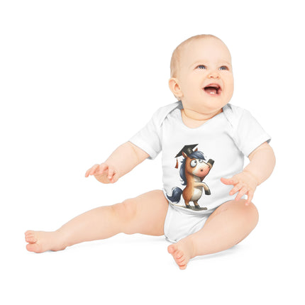 SnuggleNest Organic Baby Bodysuit (Short Sleeves) Horse