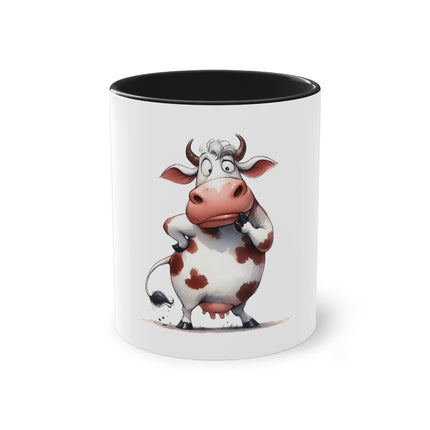 Harmony Two-Tone Coffee Mug: Sip in Style, Revel in Comfort - Cow