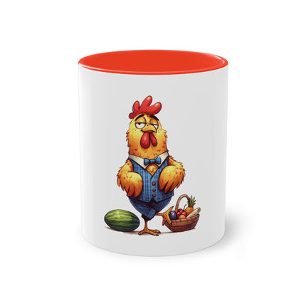 Harmony Two-Tone Coffee Mug: Sip in Style, Revel in Comfort - Rooster