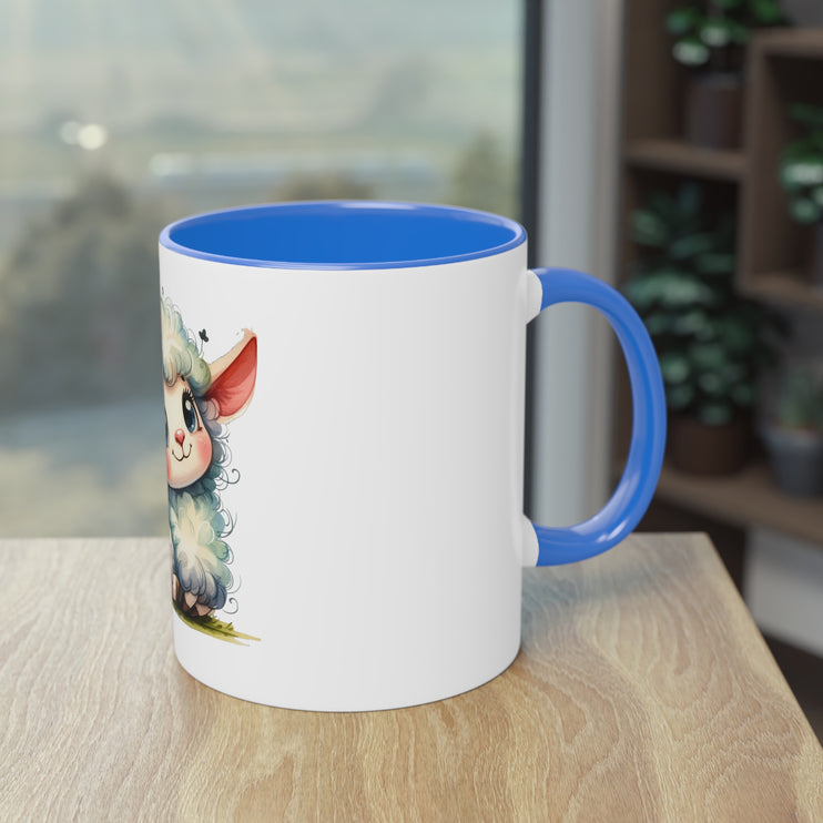 Harmony Two-Tone Coffee Mug: Sip in Style, Revel in Comfort - Sheep