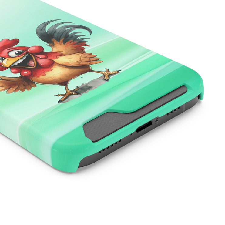 EnchantGuard Phone Case with Card Holder: Style Meets Functionality - Rooster