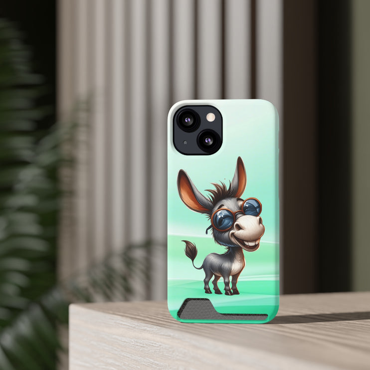 EnchantGuard Phone Case with Card Holder: Style Meets Functionality - Donkey