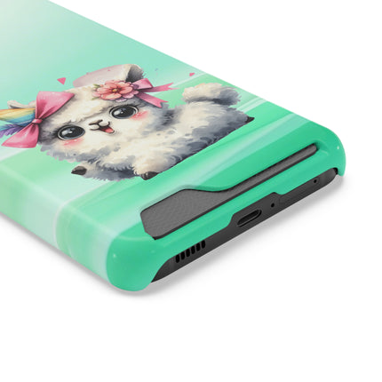 EnchantGuard Phone Case with Card Holder: Style Meets Functionality - Sheep