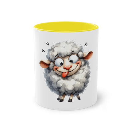 Harmony Two-Tone Coffee Mug: Sip in Style, Revel in Comfort - Sheep