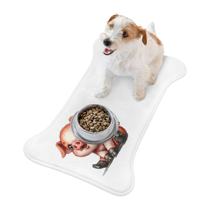 CharmPaws Pet Feeding Mats: Keep Mealtime Mess-Free & Stylish! - Pig