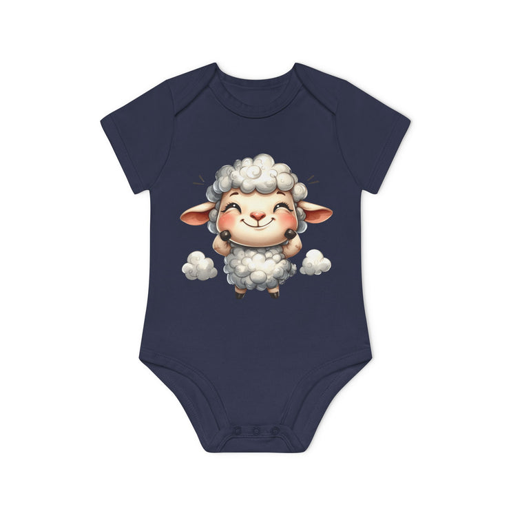 SnuggleNest Organic Baby Bodysuit (Short Sleeves) Sheep