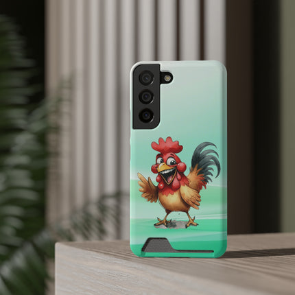 EnchantGuard Phone Case with Card Holder: Style Meets Functionality - Rooster