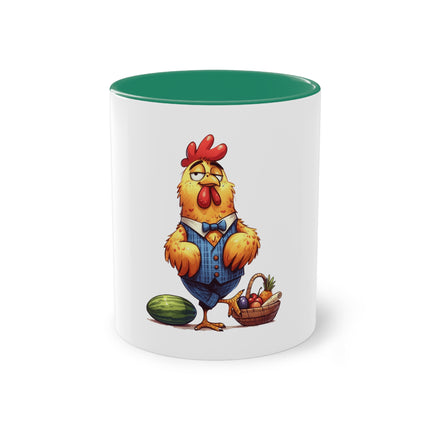 Harmony Two-Tone Coffee Mug: Sip in Style, Revel in Comfort - Rooster