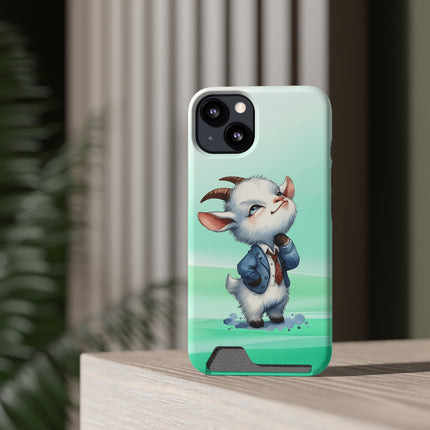 EnchantGuard Phone Case with Card Holder: Style Meets Functionality - Goat