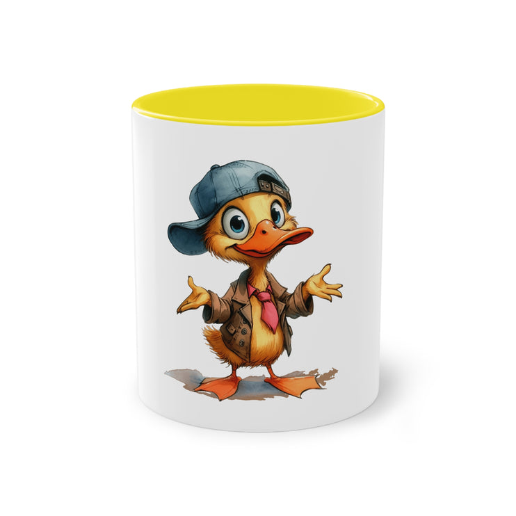 Harmony Two-Tone Coffee Mug: Sip in Style, Revel in Comfort - Duck