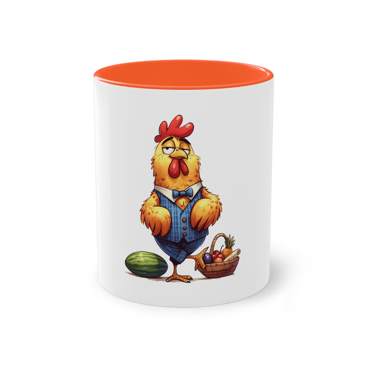 Harmony Two-Tone Coffee Mug: Sip in Style, Revel in Comfort - Rooster