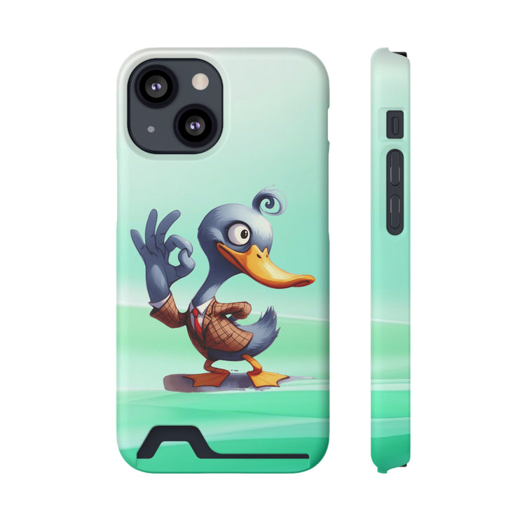 EnchantGuard Phone Case with Card Holder: Style Meets Functionality - Duck