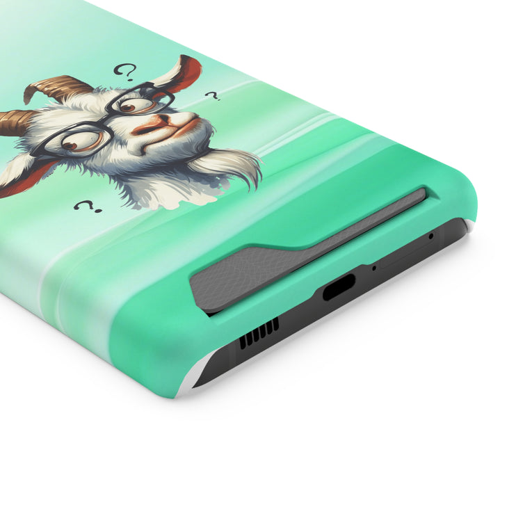 EnchantGuard Phone Case with Card Holder: Style Meets Functionality - Goat