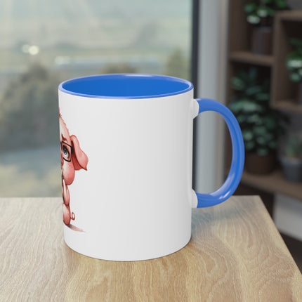 Harmony Two-Tone Coffee Mug: Sip in Style, Revel in Comfort - Pig