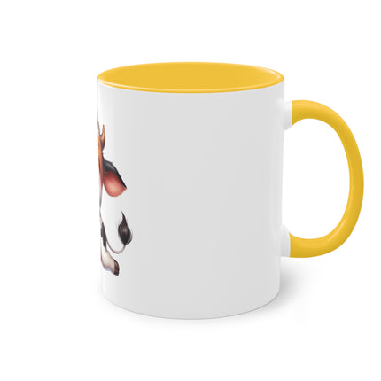 Harmony Two-Tone Coffee Mug: Sip in Style, Revel in Comfort - Cow