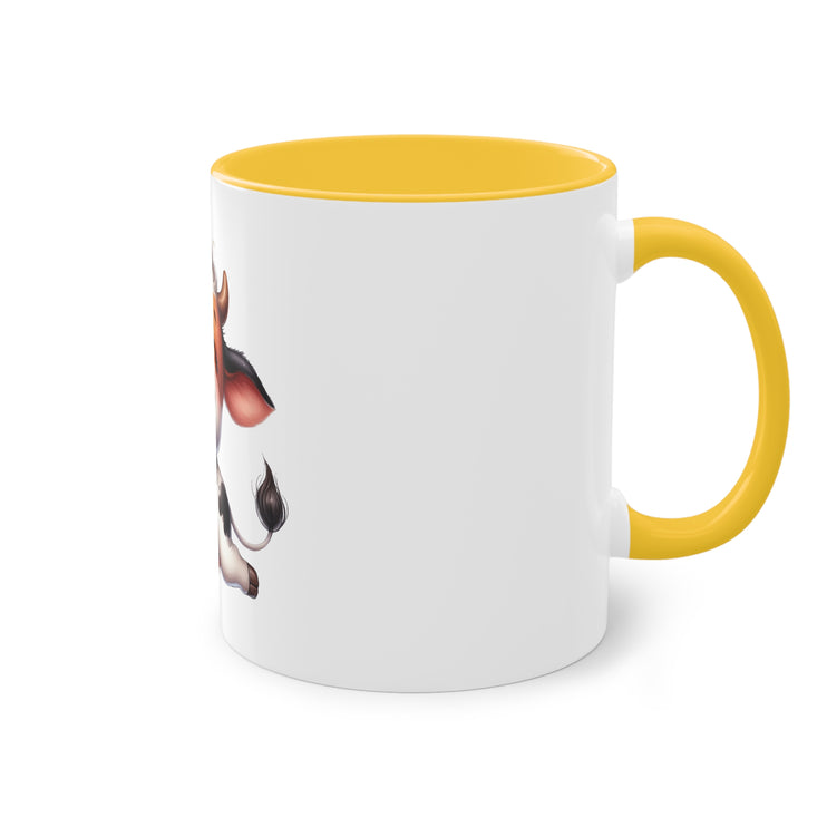 Harmony Two-Tone Coffee Mug: Sip in Style, Revel in Comfort - Cow