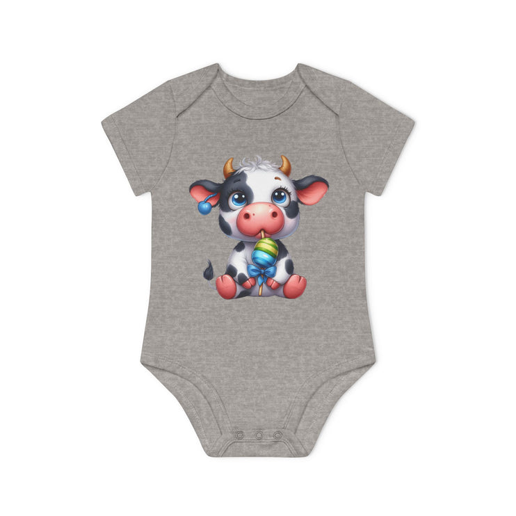 SnuggleNest Organic Baby Bodysuit (Short Sleeves) Cow