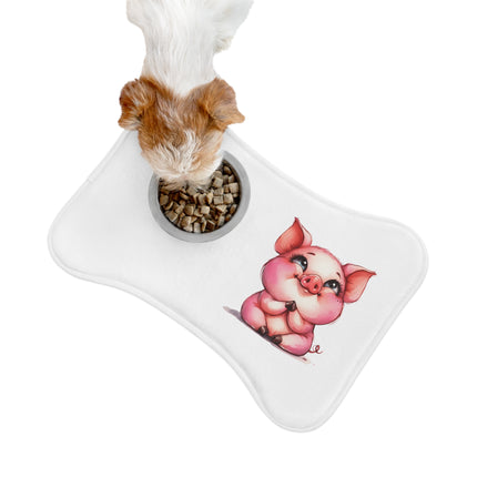 CharmPaws Pet Feeding Mats: Keep Mealtime Mess-Free & Stylish! - Pig