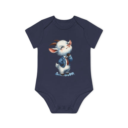 SnuggleNest Organic Baby Bodysuit (Short Sleeves) Goat