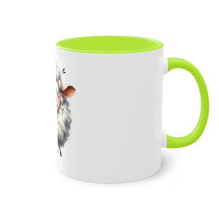 Harmony Two-Tone Coffee Mug: Sip in Style, Revel in Comfort - Sheep