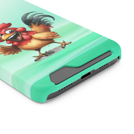 EnchantGuard Phone Case with Card Holder: Style Meets Functionality - Rooster