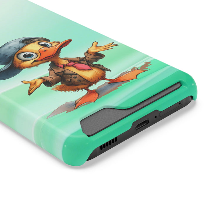 EnchantGuard Phone Case with Card Holder: Style Meets Functionality - Duck