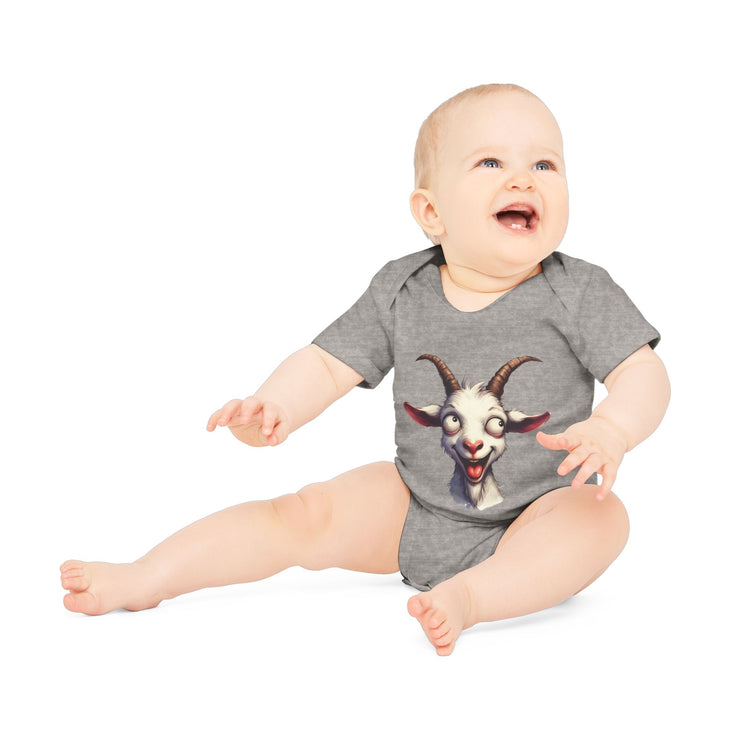 SnuggleNest Organic Baby Bodysuit (Short Sleeves) Goat