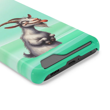 EnchantGuard Phone Case with Card Holder: Style Meets Functionality - Goat