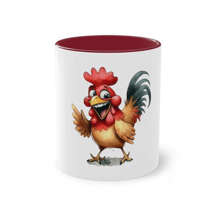 Harmony Two-Tone Coffee Mug: Sip in Style, Revel in Comfort - Chicken