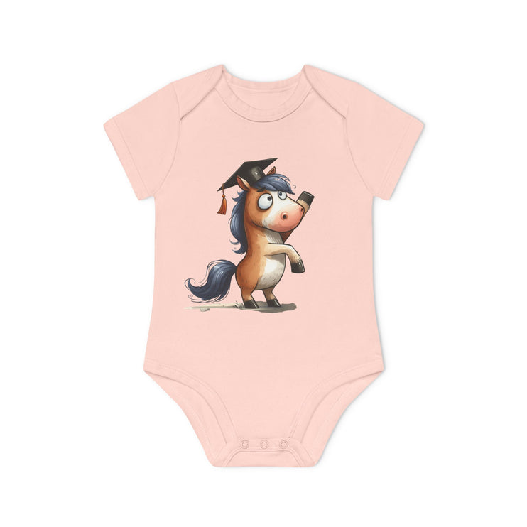 SnuggleNest Organic Baby Bodysuit (Short Sleeves) Horse