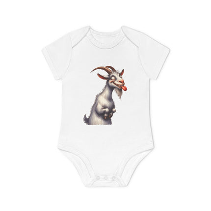 SnuggleNest Organic Baby Bodysuit (Short Sleeves) Goat