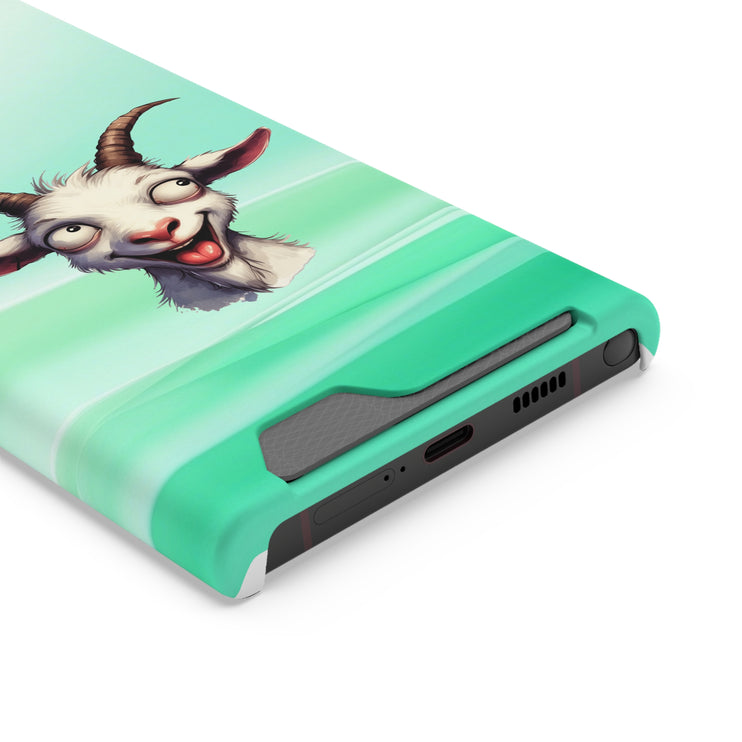 EnchantGuard Phone Case with Card Holder: Style Meets Functionality - Goat