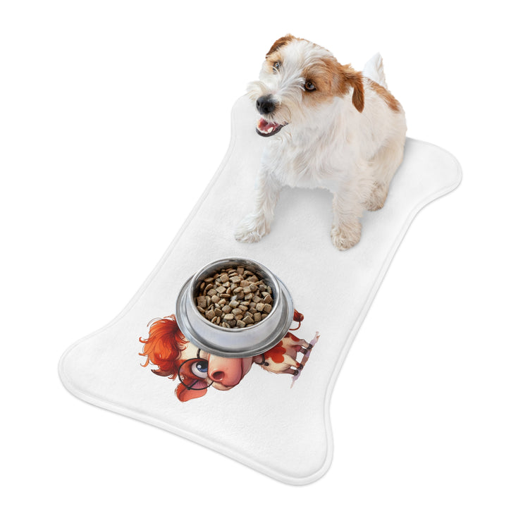 CharmPaws Pet Feeding Mats: Keep Mealtime Mess-Free & Stylish! - Cow