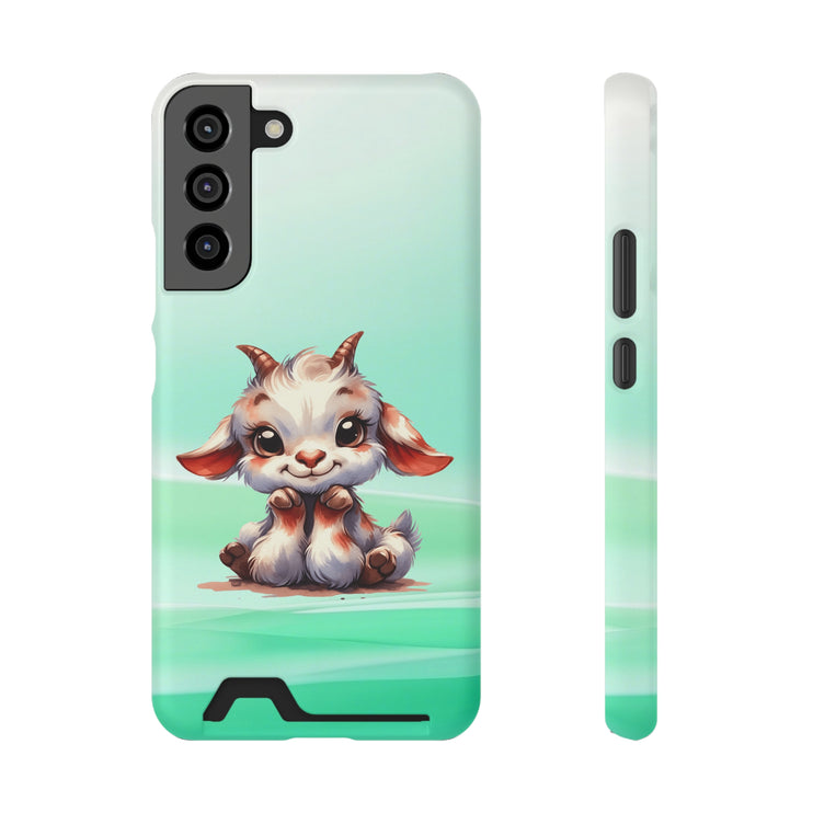 EnchantGuard Phone Case with Card Holder: Style Meets Functionality - Goat